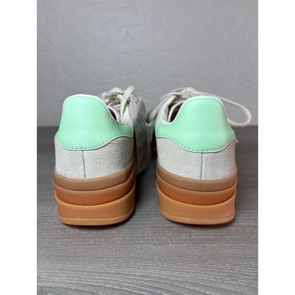 Adidas Gazelle Bold Off White‎ Mint Green Gum Platform Sneakers JQ7410 Youth 4.5
